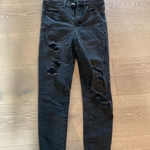 American eagle ripped black skinny jeans size 2
